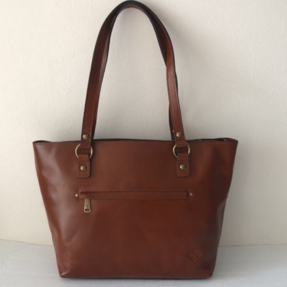 Patricia Nash Alessano Leather Handbag Tote Tan Brown Handbag Purse - Picture 8 of 14